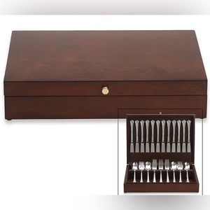 Reed & Barton Eureka flatware chest, Cherry wood NIB holds service for 12